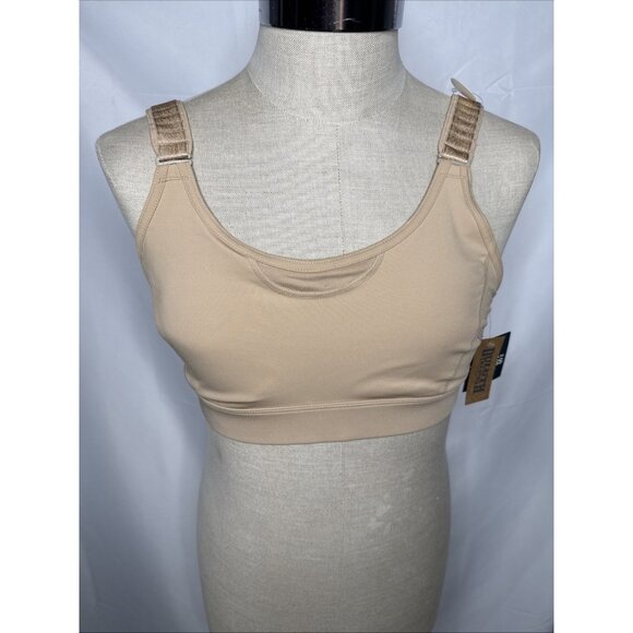 Duluth Trading Womens Plus Adjustabust High Impact Sports Bra Beige L NEW - Picture 1 of 7
